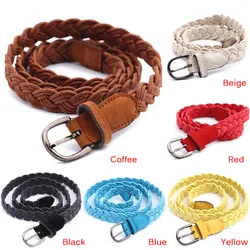 Women Fashion Elastic Cinch Belt  Wide Stretch Waist Band Hemp Rope Braid Belt Multicolor
