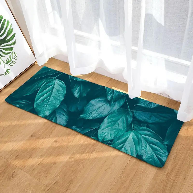 3D микрофибра коврик для кухни нескользящий современный ковер для гостиной листья софа с рисунком Коврики для спальни прикроватные коврики - Цвет: DC2030-6