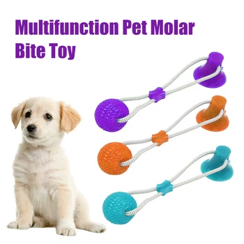 

Multifunction Pet Molar Bite Toy Chew Resistant Suction Cup Style Dog Ball Toy SAL99