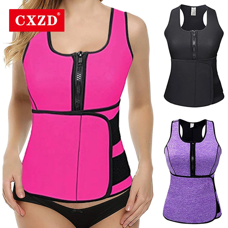 

CXZD Slimming Body Shaper with Adjustable Waist Trimmer Belt Neoprene Sweat Vest for Women for Weight Loss