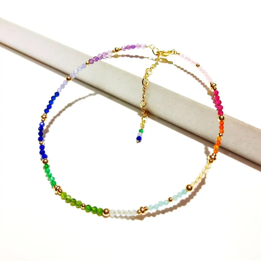 Lii Ji Rainbow Color Stone Amethyst Lapis Lazuli Citrine Beaded Sparkling Anklet American 14K Gold Filled Anklet 23+5cm Lii Ji Rainbow Color Stone Amethyst Lapis Lazuli Citrine Beaded Sparkling Anklet American 14K Gold Filled Anklet 23+5cm