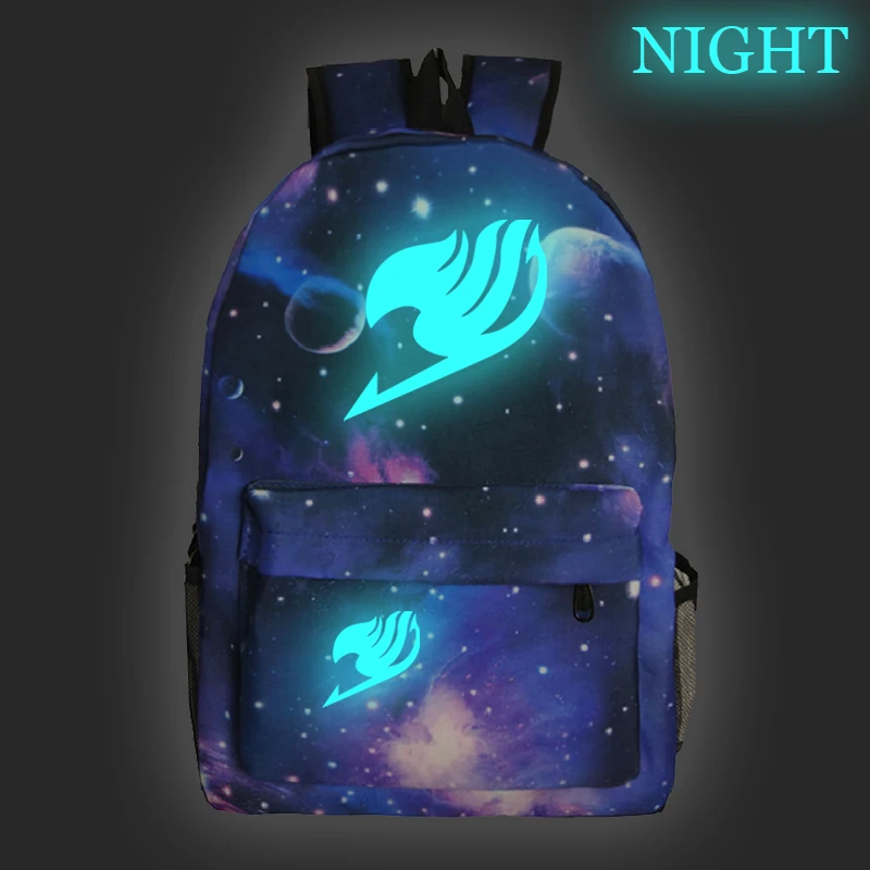 Горячая аниме Феи хвост светящийся обратно в школьный подарок Mochila студенческий блокнот рюкзак модный шаблон Путешествия Рюкзак для подростков