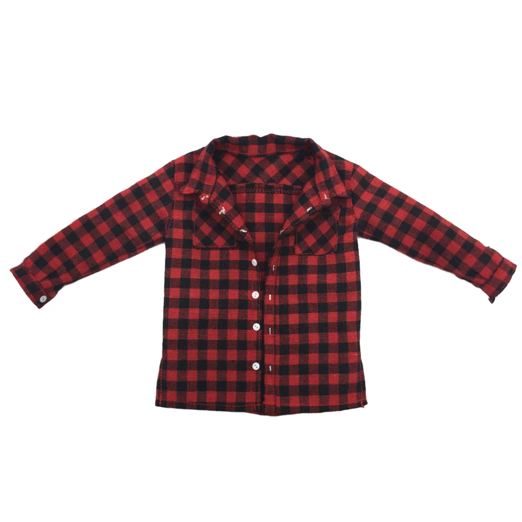 1/6 Scale Red Male Plaid Shirt Jacket Men Clothing for 12inch Action Figures Doll