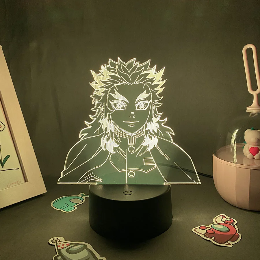 Nouveau Lampe LED 3D de Kyōjurō Rengoku - Anime Demon Slayer