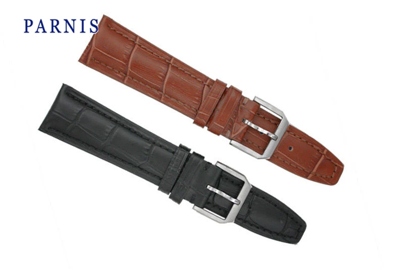 

Casual Watchband Watch Part for Watch Genuine Leather 22mm Parnis Watch Strap for Men Watch Black Brown Available Hot Cheap