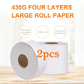

2 Roll White Toilet Paper 4-layers Jumbo Roll Towels Virgin Wood Pulp Adjunct Non-Smell Soft Tissue for Home Public Hotel