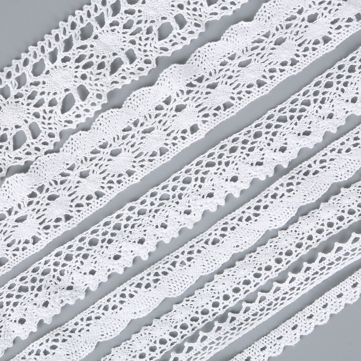 5 ярдов Белый 7 размеров вязание хлопок кружево отделка ткань лента для DIY швейная одежда ручной работы Скрапбукинг Ремесло АКСЕССУАРЫ