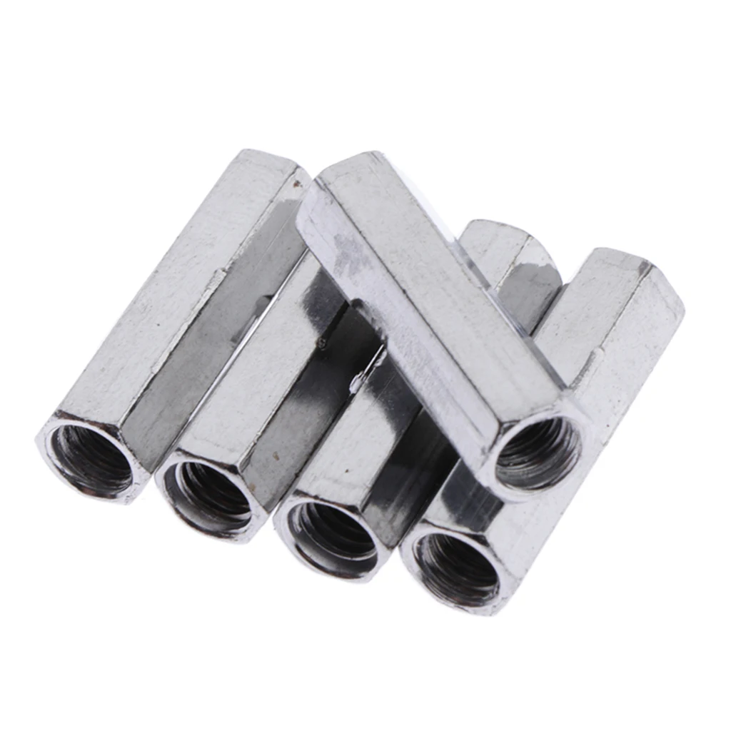 5  Pieces Hi-hat Long Hex Nut Screw Wire Connecting Rod Drum Set Kit Parts 