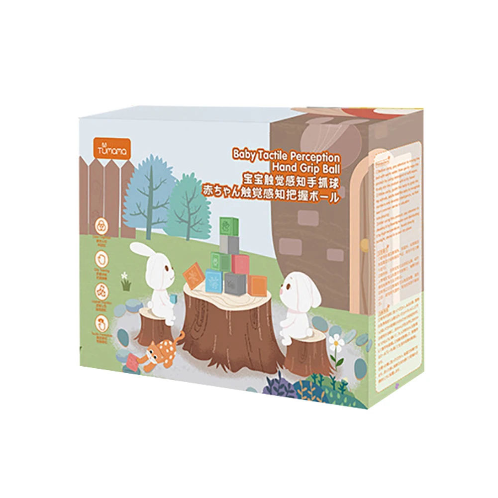 Tumama 10 шт./компл. Детские хватать игрушки строительные блоки 3D сенсорный экран руки и пушистыми помпонами для малышей массажные с резиновым покрытием Прорезыватели для зубов резиновые игрушки для ванной мяч надувные игрушки