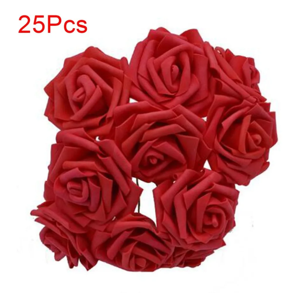 8Cm Large Pe Rose High-Grade Foam Rose Artificial Flower Bride Holding Flowers Accessories Beautiful Gift 25Pcs