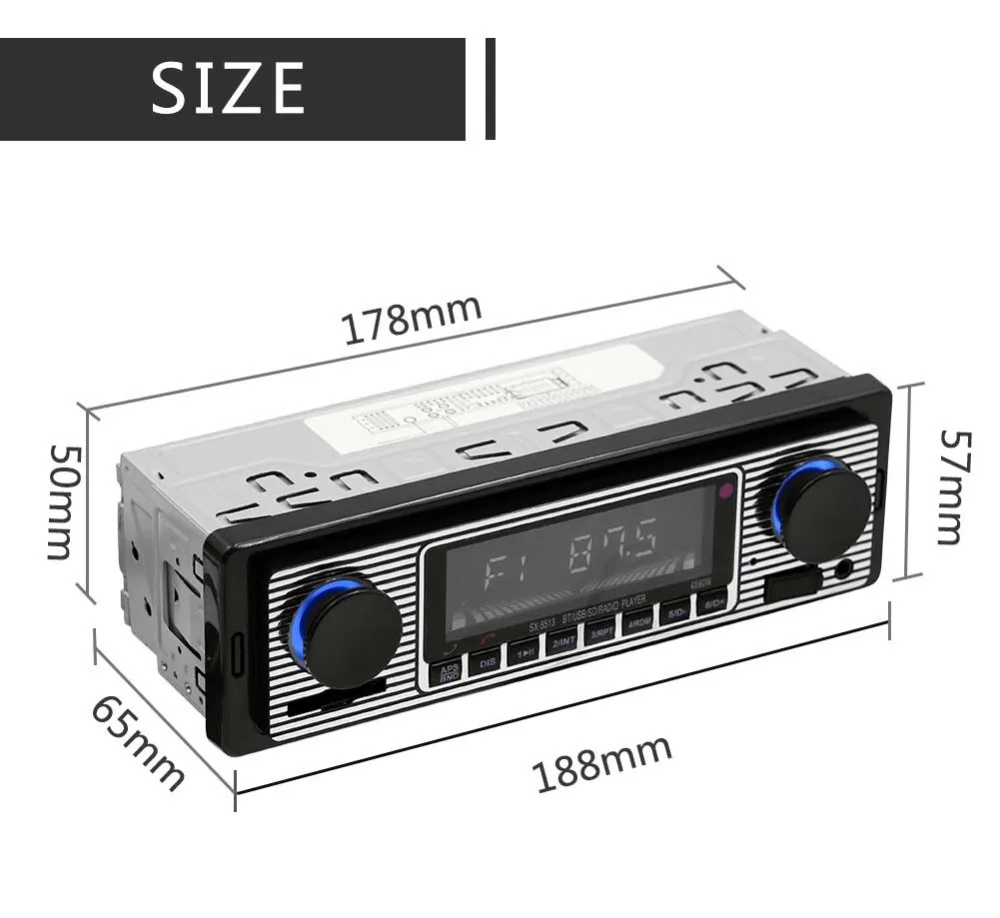 1 Din автомобильный стерео MP3-плеер fm-радио Bluetooth 4,0 USB AUX вход Поддержка TF карта U диск 12 В Автомагнитола
