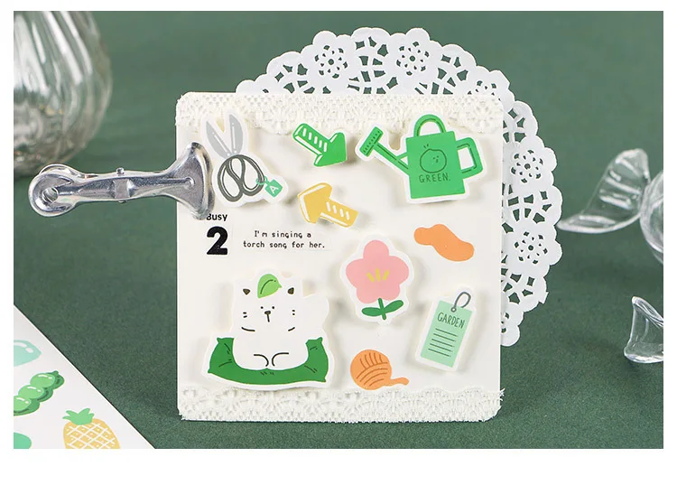 Mohamm 1 лист синтетической бумаги Плоские наклейки креативный маленький свежий декоративный стационарный Скрапбукинг подарок для девочек школьные принадлежности