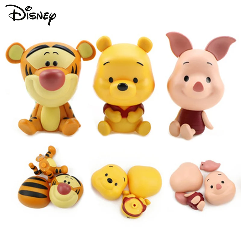 3 Pezzi Disney Winnie The Pooh Tigger Piglet Assembly Anime Periferico Action Figure Giocattolo Decorativo Da Collezione Modello Bambola Regalo