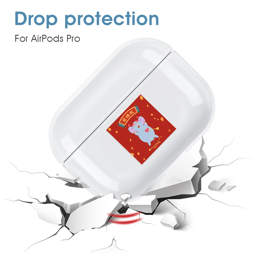 Чехол для наушников Airpods Pro 2019 с милым мультяшным рисунком мыши жесткий защитный