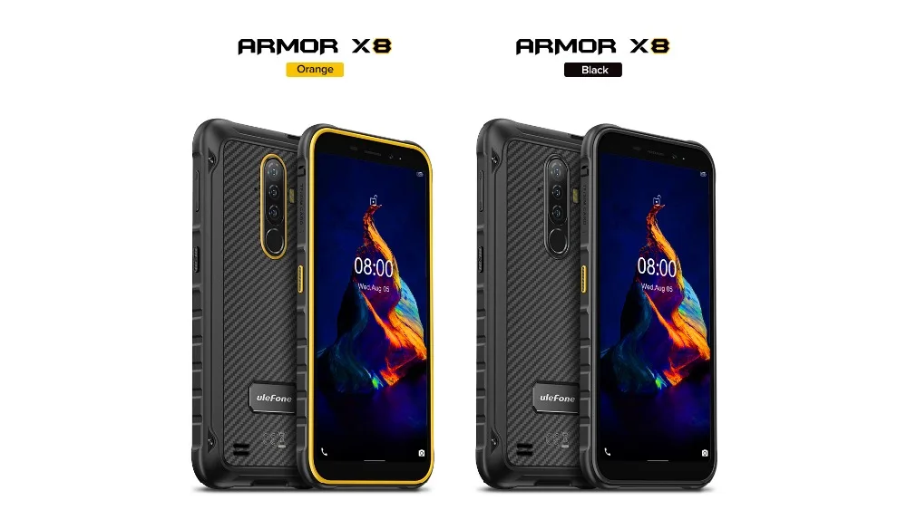 Ulefone Armor X8 Android 10.0 RAM 4GB ROM 64GB Mobile Phone 5.7'' Octa Core IP68 Waterproof Rugged Phone Dual SIM NFC Dual SIM samsung dual sim phone price