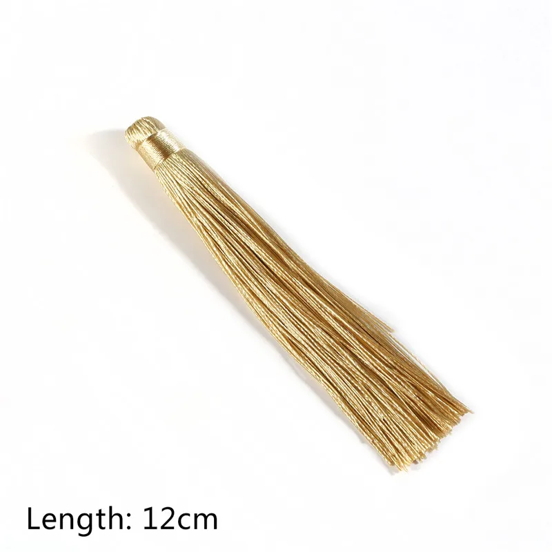 Beige 12 см шелк бахрома Ремесло Бахрома для Ювелирные изделия с кистями DIY бахрома занавеска висячая одежда подвеска автомобиль сумка украшение дома Шитье - Цвет: Beige