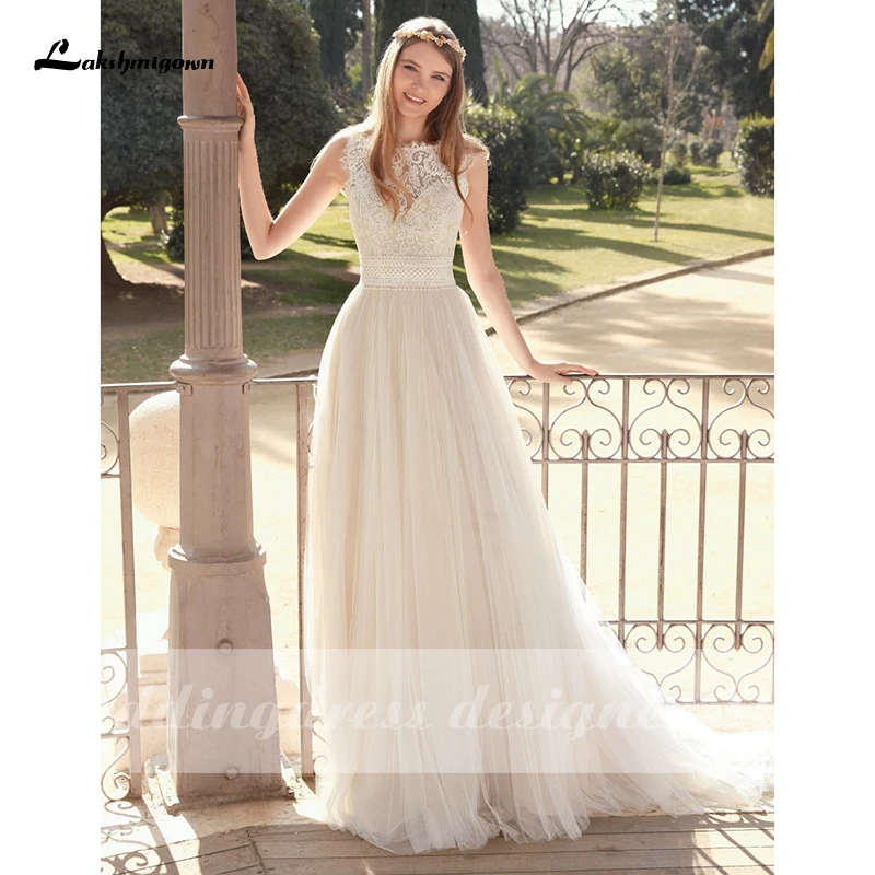 Lakshmigown Boho Wedding Dress 2021 Beach Lace Bridal Gown Princess Wedding Dresses White/Lvory Buttons vestido de novia 20 H2cfa7f1416ba4fa9a16f676720953f00d