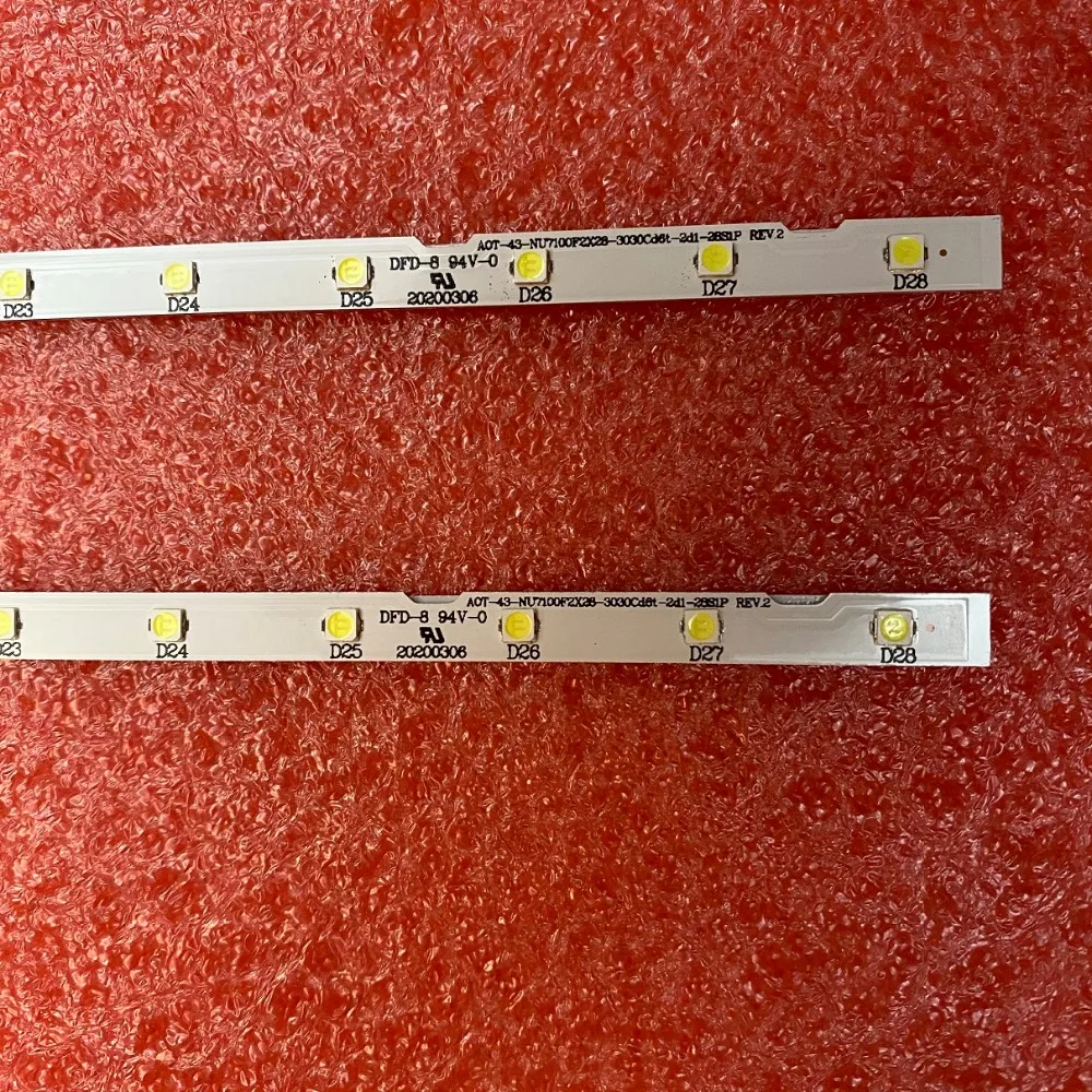 2pcs LED backlight strip for Samsung UE43NU7192U UE43RU7092 UE43NU7120U UN43NU7100 UE43NU7140 UE43NU7125 UN43RU7400G BN61-15482A black light strips