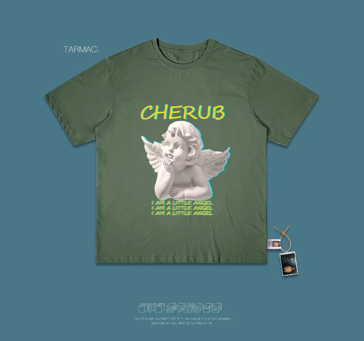 Ins A Fairy Gas/Настоящая одежда, скульптура, портрет, Паровая волна, футболка, платье для влюбленных, футболка, мужская, тяжелое изображение, неоновые огни