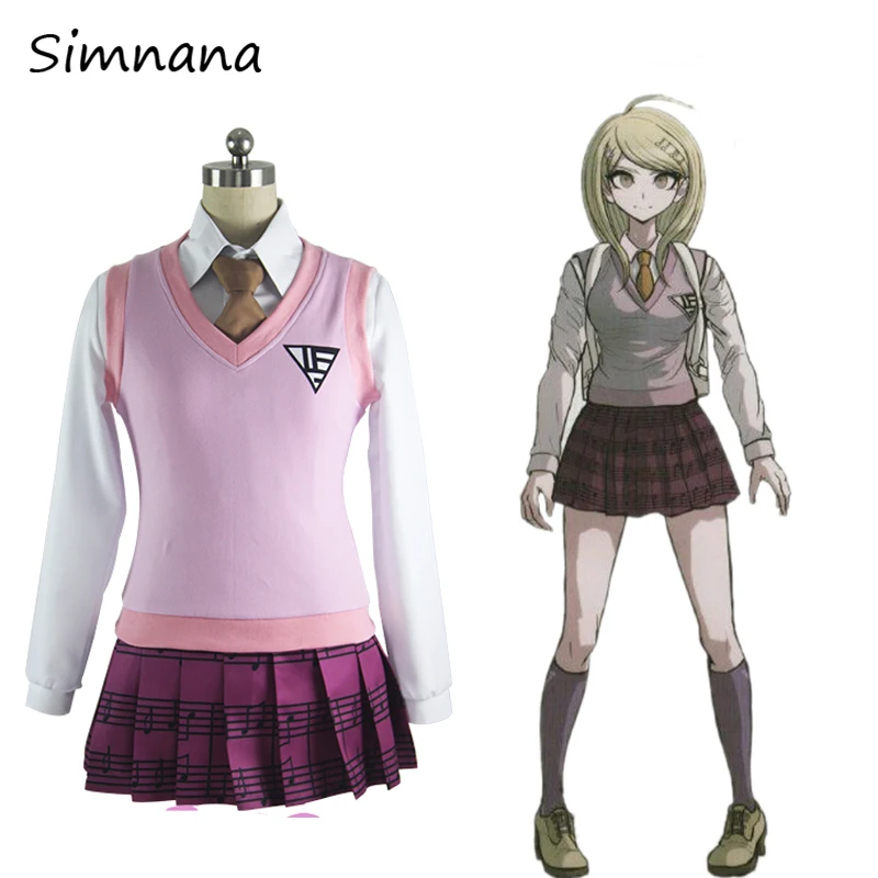 Новая игра Danganronpa V3 Akamatsu Kaede Косплей Костюм японского аниме Униформа полный