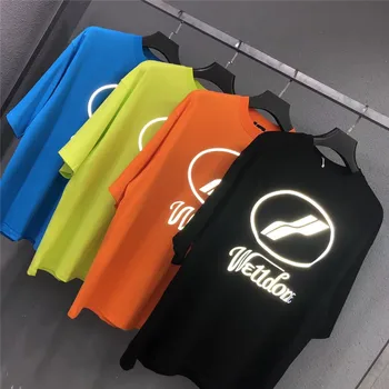 

Reflective WELLDONE T -shirt Men Women O-Neck Loose Casual We11Done Hip-hop WELL DONE Top Tees