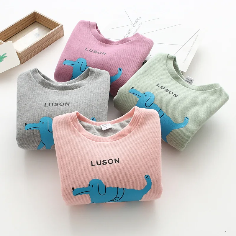 Детская одежда с принтом собаки из мультфильма г. Зимняя теплая футболка детская одежда