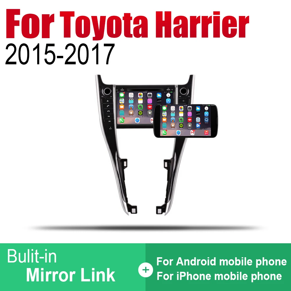 Автомагнитола 2 Din для Toyota Harrier 2015 2016 2017 GPS Навигация BT Wifi карта Мультимедиа