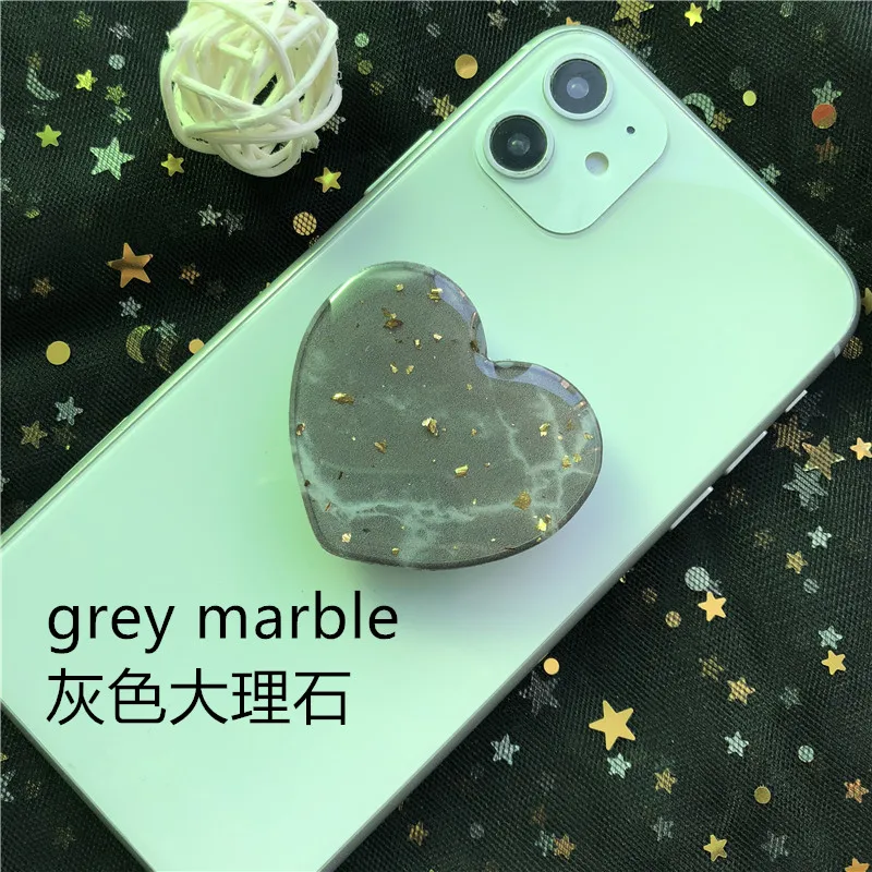 Подставка-держатель для телефона в форме сердца - Цвет: grey marble