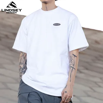 

5 Colors Solid T Shirts 2020 Men Summer Hip Hop Casual Short Sleeve Tops Tees Fashion Tshirts Streetwear White Blue Fluorescent
