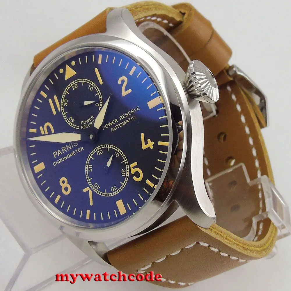 Автоматические Мужские часы P95 с черным циферблатом и БОЛЬШОЙ КОРОНОЙ 47 мм