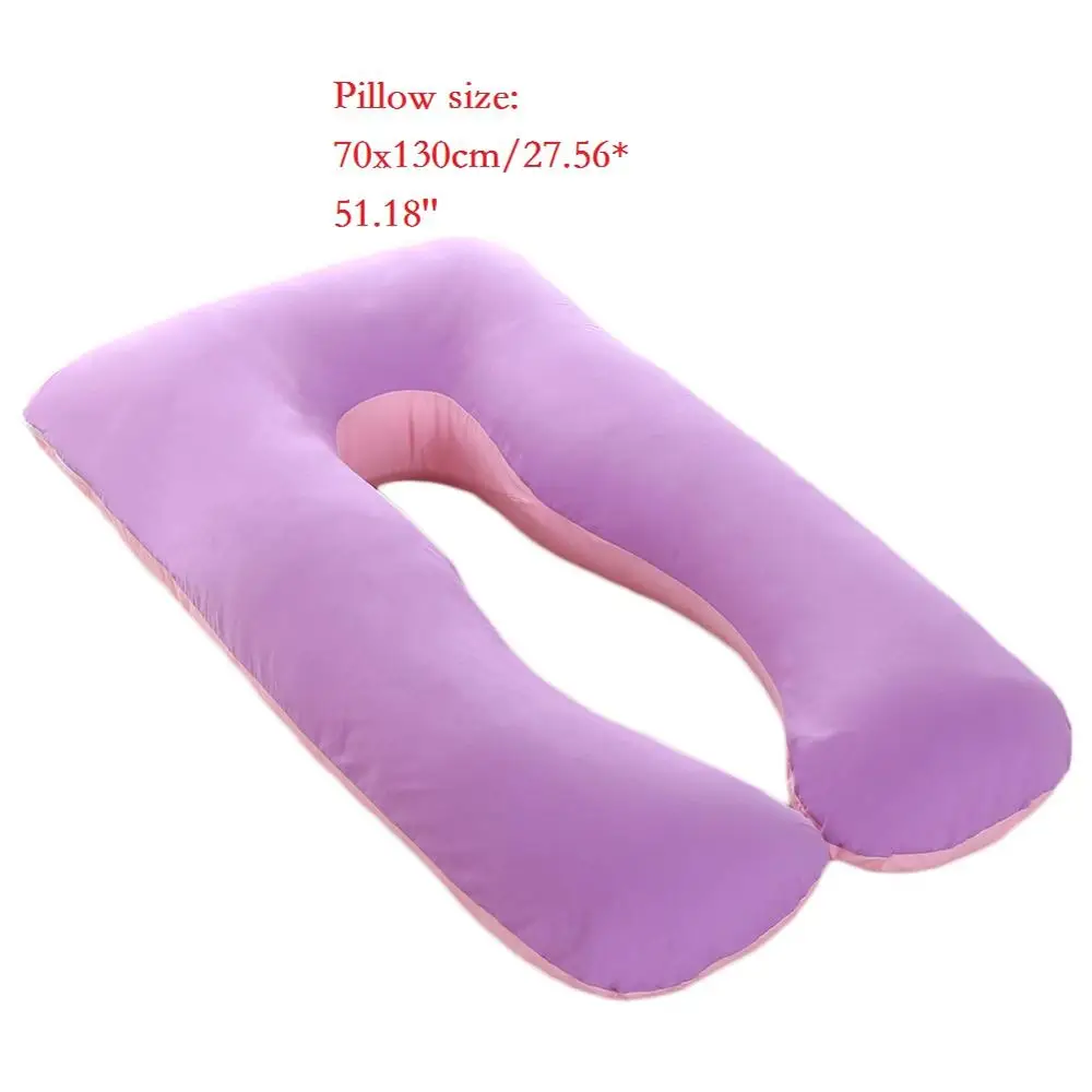 Чехол для подушки для беременных 70*130 см Большой размер женский чехол для подушки чехол хлопок удобный мягкий чехол u-тип подушки для беременных - Цвет: Purple powder