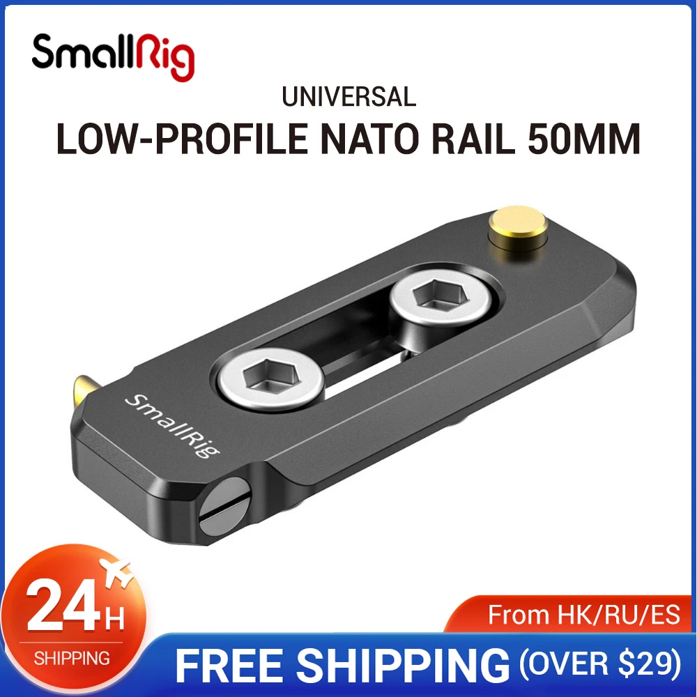 SmallRig Low-profile NATO Rail 50mm Long 6mm Thick Quick Release Nato With 1/4&quot-20 Mounting Hole For Clamp -2468B | Электроника
