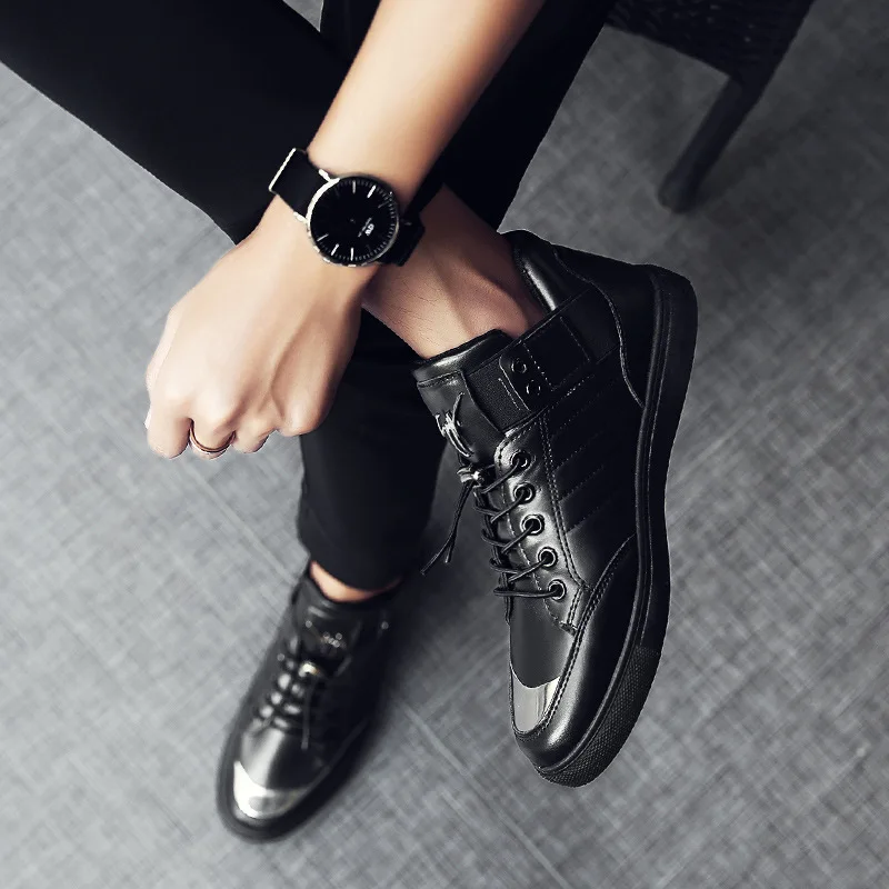 

2019 MEN'S Casual Shoes Korean-style Trend ban xie xie nsh Fella Leather Shoes Men Shoes Gold Trendy Shoes