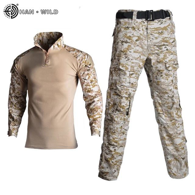 Tactical Military Airsoft Clothes Suits Uniform Training Suit Camouflage Hunting Shirts Pants Paintball Sets Military Pant Men Desert Digital