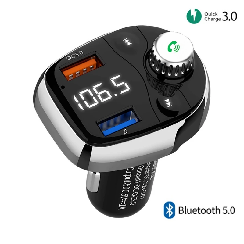 T62 Быстрая зарядка 3,0 автомобильный Bluetooth fm-передатчик два usb порта QC3.0 автомобильное зарядное устройство fm-модулятор MP3-плеер автомобильный Зажигалка Handfree