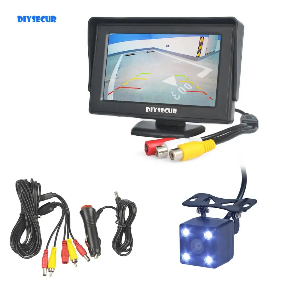 Автомобильный монитор DIYSECUR ЖК дисплей 4 3 &quotTFT HD светодиодный заднего вида