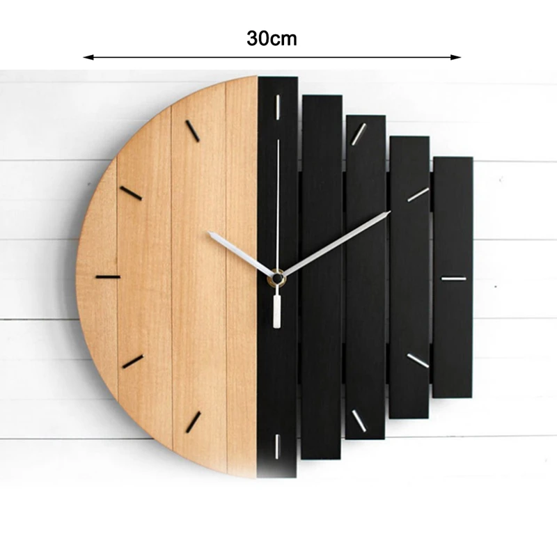 

Hot Sale Wooden Wall Clock Modern Design Vintage Rustic Shabby Clock Quiet Art Watch Home Decoration A