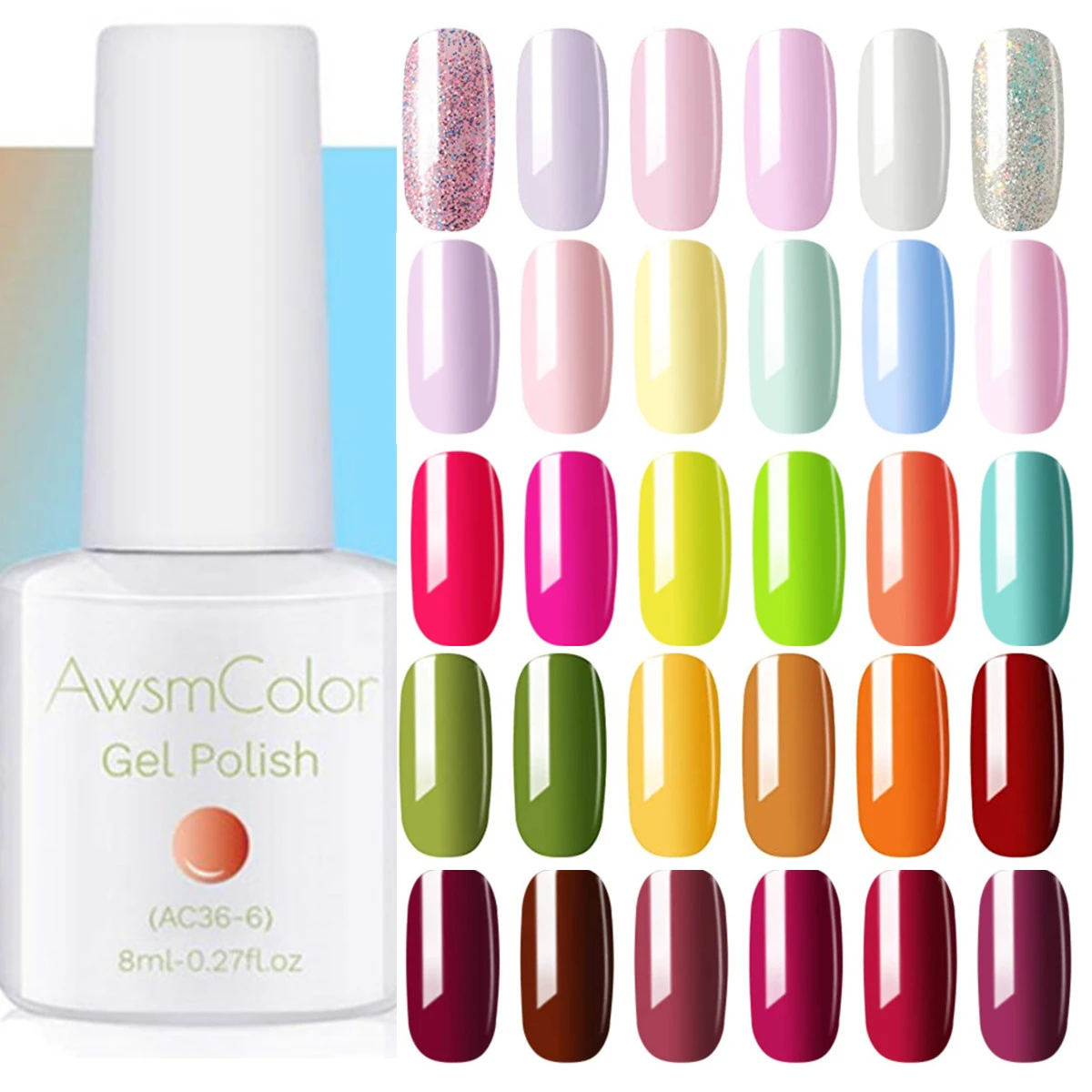 Awsmcolor ジェルネイルポリッシュセット ネイルジェルキット パステルカラー Uv Led ウィンターカラー クリスマス マニキュア Aliexpress