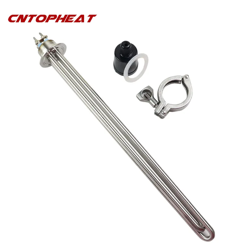 1.5"Tri Clamp(OD50.5) 220V 5500W Home Heaters SUS304 Tubular Electric Heater Water Heater Boiler Heating Element