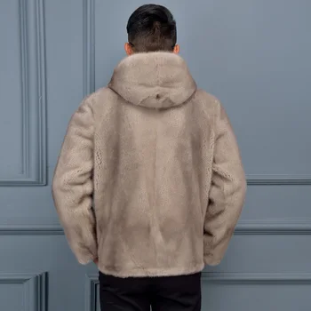 

Real Fur Coat Men Natural Mink Fur 2020 Winter Jacket Mens Mink Coat Hooded Short Sherling Veste Hiver HommeZ28-3 KJ1098