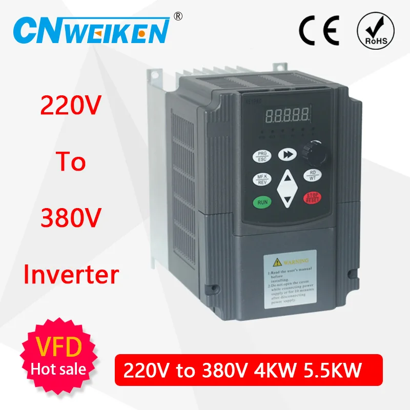 5.5/7.5KW 220v to 380v однофазный вход и 3-фазный выходной преобразователь