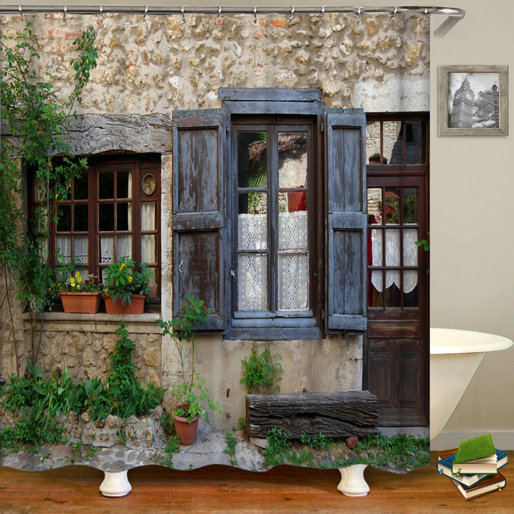 Rural Idyllic Flowers European Garden Shower Curtain Bathroom Waterproof 3d Printed Bath Curtains with 10 Hooks Polyester Cloth - Image 3