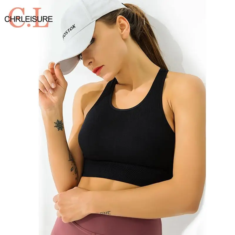 CHRLEISURE, бесшовный сексуальный спортивный бюстгальтер, топ для фитнеса, женский топ для бега, укороченный топ для тренировок, бюстгальтер с подкладкой, Высокоэффективная спортивная одежда
