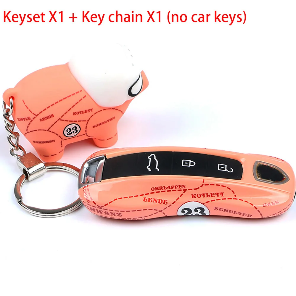 Дистанционный ключ чехол для ключей для Porsche Boxter Cayman 911 Panamera Cayenne Macan Boxter крышка модифицированный ключ оболочки в виде розовой свинки серии - Название цвета: type4