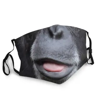 

Funny Animal Ape Black Chimpanzee Non-Disposable Face Mask Dustproof Protection Cover Respirator Mouth Muffle