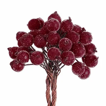 

40Pcs/bunch Simulation Berry Christmas Tree hanging Pendant Decoration red/white/Artificial Cherry for gift box wedding party