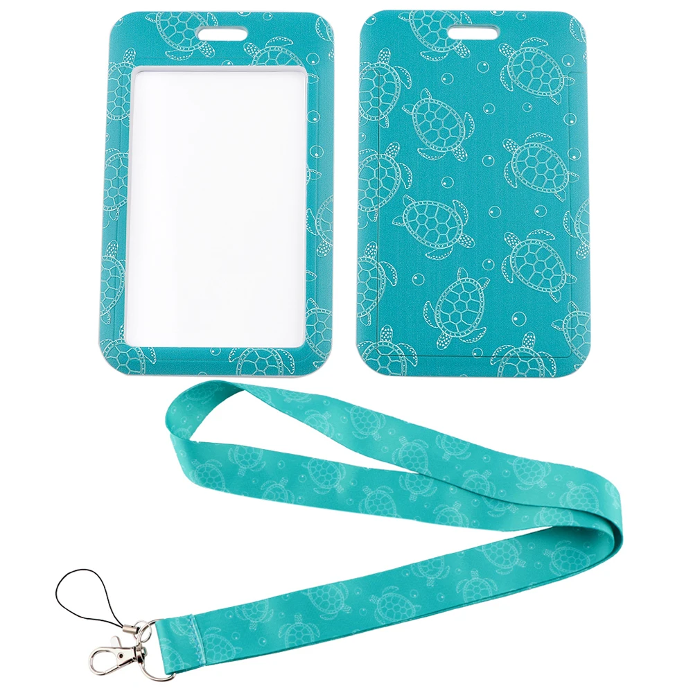 

LX931 Cartoons Sea Turtle Lanyard Keychain Campus Card ID Badge Holder Phone Rope for Pendant USB Neck Strap Key Holder Lariat
