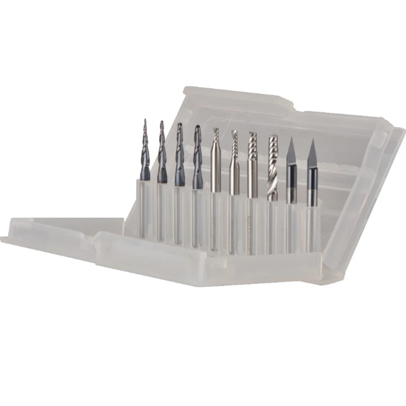 CNC Solid Carbide Engraving Bits Milling Cutter Woodwork Set 3.175Mm Shank Router Bits for Carving Wood Tools