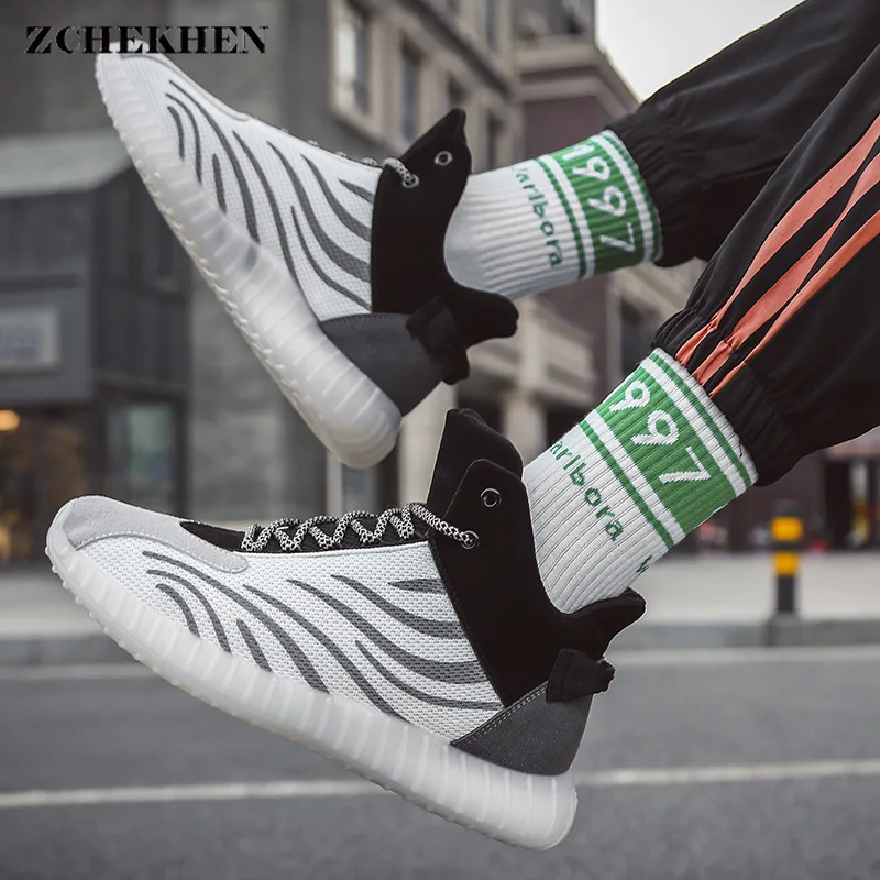 

Fashion Men's Hip Hop Street Dance Shoes High Top Chunky Sneakers Autumn Summer Casual Mesh Shoes Boys Zapatos Hombre