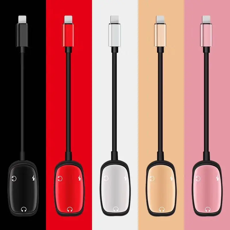 3 in 1 iphone Adapter For Lightning Charger Headphone iphone Adapter Splitter Converter Adaptador for iphone 11 pro max XR XS